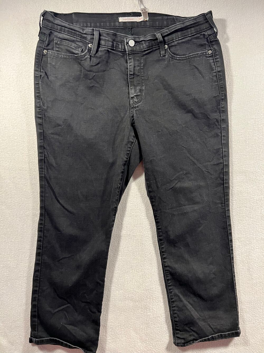 Signature by Levi Strauss Women’s Classic Straight Jeans Dark Denim Size 16WS